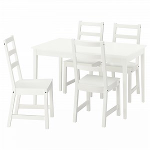 NÄSINGE / NORDVIKEN table and 4 chairs, white/white, 130/190x80 cm - IKEA Belgium