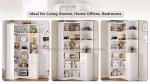 IRONCK Corner Bookshelf, 76" Tall Corner Bookshelves, 6 Tiers L-Shaped Bookcase with 10 Open Shelves and 2 Storage Drawers for Living Room or Home Office