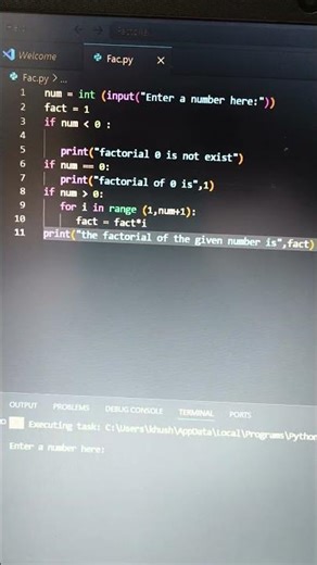 find the factorial number