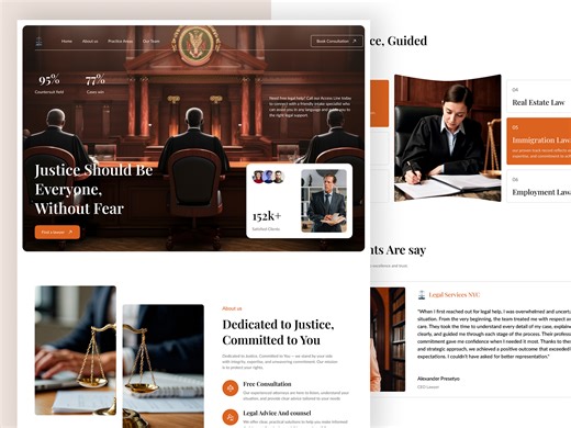 Modern Law Firm Homepage UI