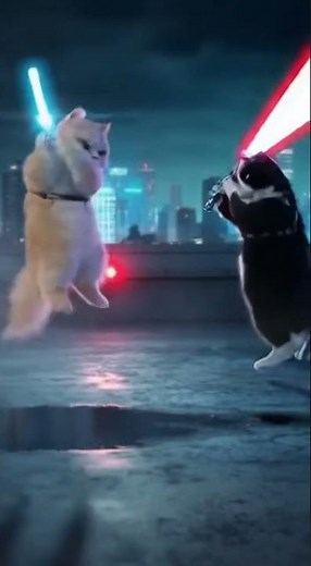Epic Lightsaber Battle Between Cats! 🐱⚔️ The Cutest Jedi Duel Ever!