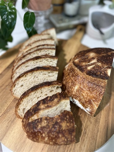 Fresh sourdough loaf made easy with Thermomix TM7 🍞✨ Perfect for weekly meal prep, sandwich bread, toast, and everything in between. Homemade, no stress, bakery-quality at home 🙌🏽🤍🤩 @Thermomix USA @Le Creuset #sunday #restock #mealprep #bread #sourdough