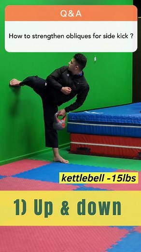 How to strengthen obliques for side kick ❓️ 1️⃣ Up & down ( Use External obliques to keep body up) 2️⃣ Squeeze ( Try to bring body close to wall ) 3️⃣ Leg up ( Try not to use the wall untill the end ) 4️⃣ Squeeze & hold ( Feel those muscles that have not been used before ) ▪︎ After practicing these exercises perform koryo or Pyongwon | Steban Monroy Diaz