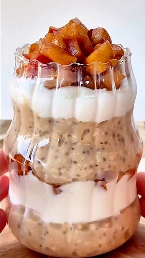 AVENA PROTEICA TORTA de MANZANA! #mealprep #avena #desayuno #desayunosaludable #overnightoats #oats