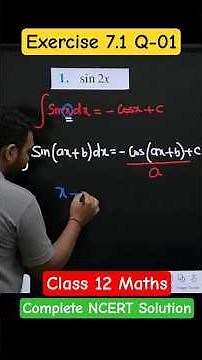 Exercise 7.1 Question 01 l Indefinite Integration Class 12 Maths Solution #class12maths #integration