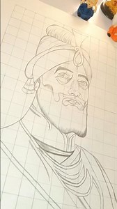 🌸🌺🙏 Shri Guru Gobind Singh Ji sketch | Outline Tutorial | #shortsfeed #art #gurugobindsinghji