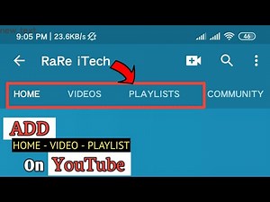 How to Add Home - Video - Playlist and Channel Options on YouTube