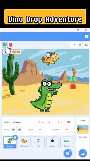 Dino Drop Adventure 🦖 | Fun Scratch Game for Kids #shorts