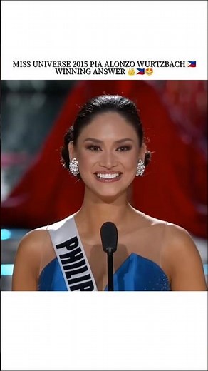 Miss universe 2015 pia WURTZBACH winning answer 👑🇵🇭🤩 #missuniverse #shorts