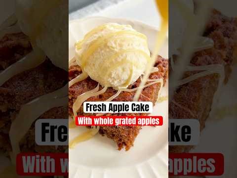 Super Soft Apple Cake with Caramel Sauce #shorts #applecake