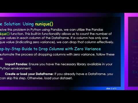 Automating the Removal of Columns with Variance = 0 in Pandas DataFrames