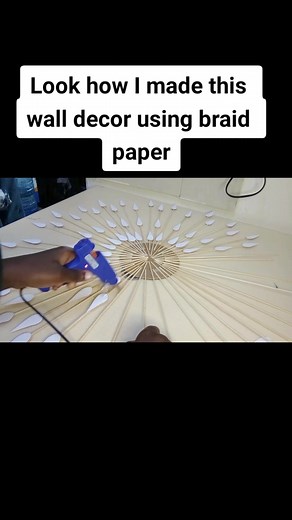 I made this wall decor using skewers and braid paper #kibsberyl #foryoupage #diy #interiordesign #decor
