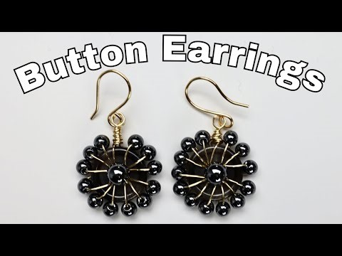 Wire Wrapped Button Earrings Tutorial