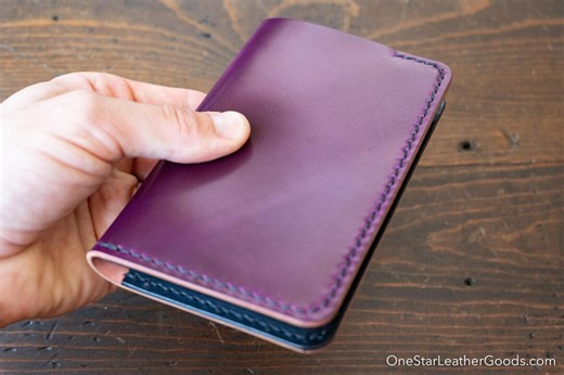 Field Notes Wallet W/o Pen Sleeve "park Sloper Senior No Pen” - Ultraviolet Horween Shell Cordovan / Black Buttero Leather (SSNP) - Etsy