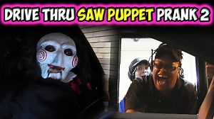 Drive thru saw puppet prank 2