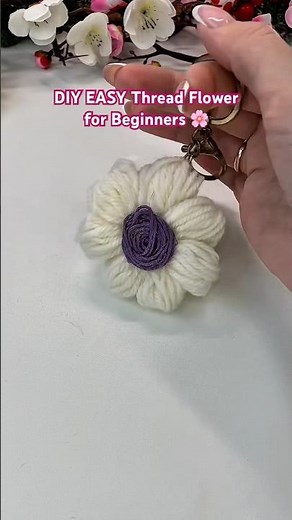 EASY Thread Flower for Beginners 🌸 DIY Home Decor