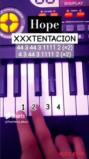 Hope - XXXTENTACION (Easy Piano Tutorial) #short #viral #shorts