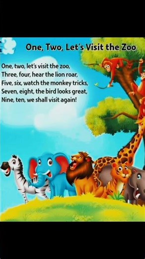 One Two Visit The Zoo l Rhymes l short l for kids l