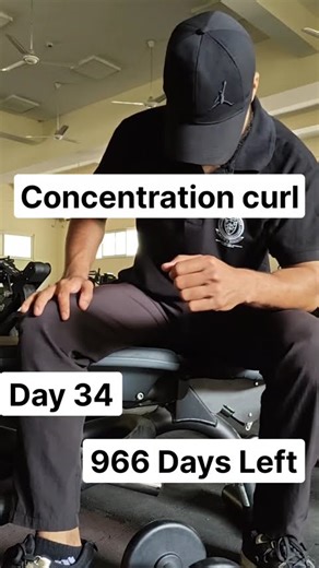 Day 34 | Concentration Curl – Correct Form (Fix This Mistake)
