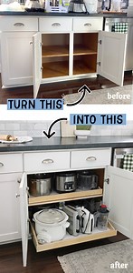 It's easier than you think to add pull out drawers to any kitchen cupboard with the help of this is easy tutorial. Details in the comments of this video.👇👇 #diy #homeorganization | The Craft Patch