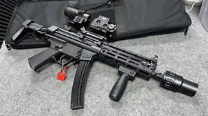 Mp5战术满配版 2980全金属kp9消音器全金属鱼骨全金属连体支架全金属九头蛇增高支架全金属后托转接全金属后托