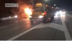 Scary Scene As Bus Carrying High School Football Team Engulfed In Flames On Highway (VIDEO)