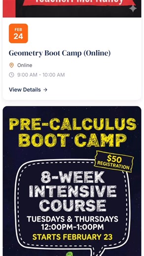 Accelerated High School Math — Live Online | Starts February 23 High school math doesn’t have to take an entire school year. Starting February 23, Eaton Academic is offering accelerated, live online high school math classes that condense 10 months of instruction into just 2 months—while maintaining rigor, mastery, and accountability. 📘 Classes Offered: • Algebra 1 • Algebra 2 • Geometry • Pre-Calculus ✔️ All classes are live online (no recordings or busywork) ✔️ Taught by veteran math educator 