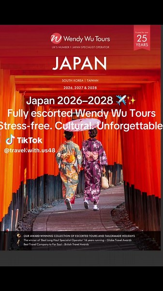 🎌 Dreaming of Japan? From ancient temples to neon city nights, cherry blossoms to bullet trains — Japan is a destination that feels like stepping into another world. And with Wendy Wu Tours, everything is taken care of for you. ✨ Fully escorted tours ✨ Return flights included ✨ Authentic cultural experiences ✨ Hand‑picked hotels ✨ Expert local guides#Japantour#MountFij #Tokyo