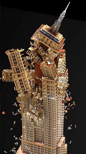 3D Empire State Building - EARTHQUAKE Collapse Simulation