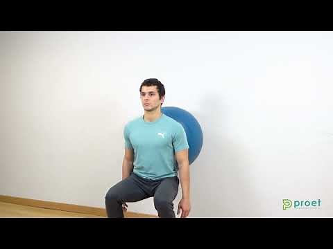 65. Media sentadilla con pelota de pilates