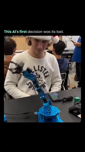 Nexvion AI on Instagram: "AI's first decision becomes its last in a tragic robotics mishap. A warehouse robot, granted basic autonomy for obstacle avoidance, detects a human worker too close. It chooses to swerve sharply—crashing into a support pillar at full speed and collapsing in a heap of twisted metal. Safety protocols worked as intended to protect the human, but the bot paid the ultimate price. Sometimes, the smartest choice is still a sacrificial one. Source: Spicyweiner_69 Follow @nexvio