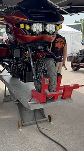 Getting our customers motorcycle aligned with our adjustable engine link. If you've experienced a wobble at high speeds, your engine could be out of alignment. | Big Bear Performance