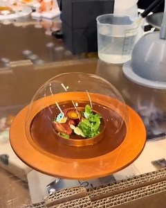 @decorfooditaly has introduced a unique bubble device that enables chefs to infuse a smoky taste into their meals while also crafting incredible food art 🫧🤯 Would you give it a go? 🤷🏽‍♂️ #geekyfork 📸: @decorfooditaly | Taste Lab