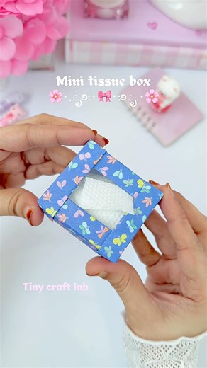 No glue mini tissue paper box 📦 #asmr #art #diy #youtubeshorts #craft #papercraft