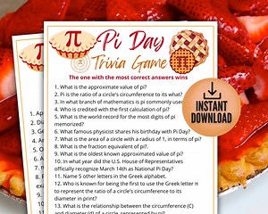 Pi Day Trivia, Printable Pi Day Game for Kids and Adults, Classroom Pi Day Activity, Pi Day Party Idea,pi Day Ideas for Math Teachers - Etsy