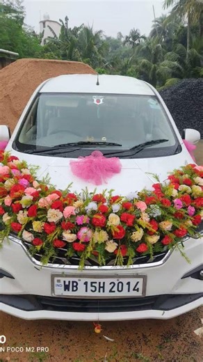 #wedding car decoration image #beautifulflowers #viral photography#flowertypes #decoration