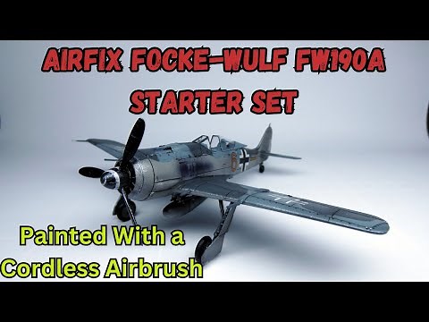Airfix Focke Wulf Starter Set fw190a with Cordless Airbrush Full Build and Paint