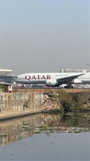 Akshay Mantri on Instagram: "🇶🇦 A @qatarairways Cargo B777F spooling up on Runway 27 of Mumbai for its flight to Doha, Qatar. . . . #b777 #qatarairways #planespotting #aviation #india"