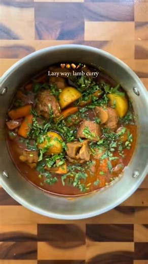 Khadija on Instagram: "lazy lamb curry🤎🥔🥕 ingredients: -500g mutton lamb -3 onions -3 medium potatoes (or sweet potatoes) -3 carrot stalks -2 cups of water (to boil carrots and potatoes) -1/2 cup cooking oil -5 garlic cloves, grated -Ginger, grated Spices: -3tbsp curry powder -1tbsp coriander powder -1tsp chilli powder -1tsp paprika -2tsp salt -3 bay leaves -2 cinnamon sticks -3 green cardamom pods -1 star aniseed If we haven’t met, Hi hello, my name’s Khadija and i support the girls through 