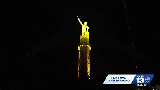 Irondale, Birmingham's Vulcan Park honor Holocaust Remembrance with yellow lights