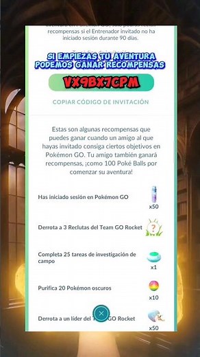 Sistema de Referidos en Pokémon Go - Util para los 2 jugadores si empiezas tu aventura en el juego