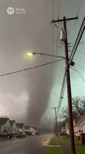 Transformers Explode as Tornado Causes Sudden Blackout Street-Level Footage