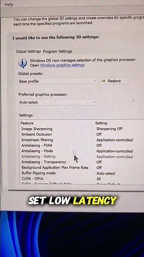 Best NVIDIA Control Panel Settings