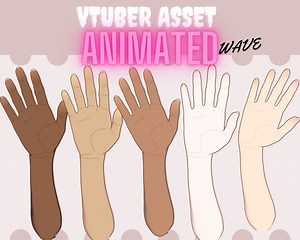 Animated Vtuber Asset hands - wave| vtuber hand asset | vtuber asset hands| Twitch Asset|Twitch redeem, VTuber hands| Vtuber accessory【VTuber素材】小物を持つ手, アニメーション Vtuber アセット - messiahpixels - BOOTH