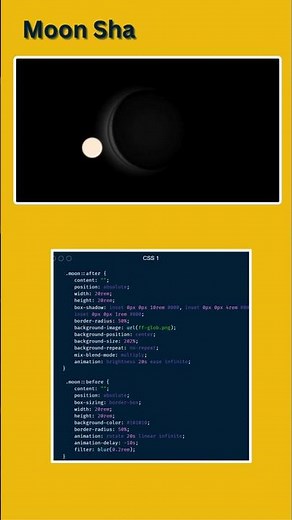 Moon Shadow Effect with Pure HTML & CSS 🌙 | CSS Animation
