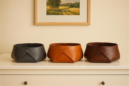 Leather Storage Basket, Valentines Day Gift for Him, Leather Box, Hosting Gifts for Men, Home Organization, Home Improvement, Valet Box - Etsy