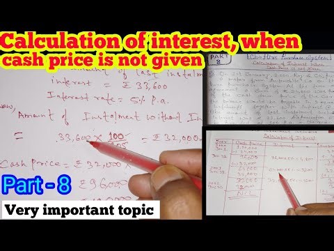 How to calculate Interest when Cash Price is not given ll Important Topic ll Hire Purchase System ll
