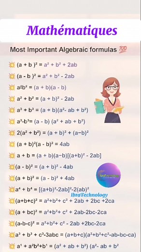 Maths: formules. #maths #mathematics #math #mathskills #Rules #learning #education #students #Learn #schools #schoollife #schooldays #formation #ecole #college #homeworkout | IbraTechnology
