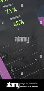 Animation of statistics and data processing. Global computing and data processing concept digitally generated video.