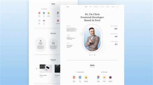HTML/CSS/JS实现精美响应式简历网页